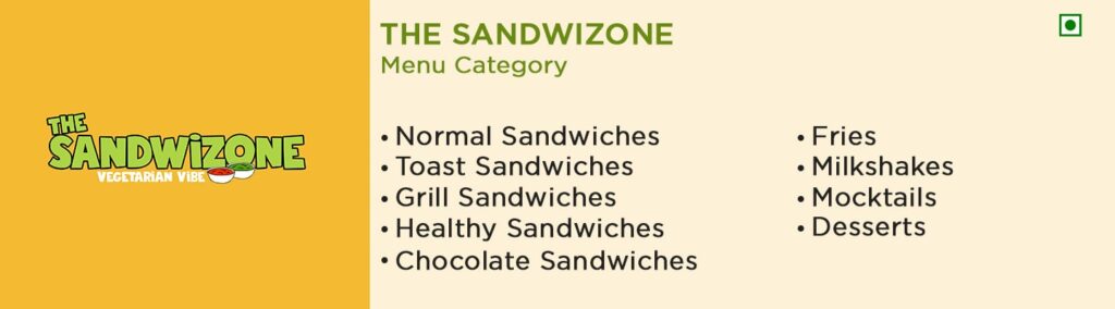 Sandwich Brands - The Sandwizone Menu